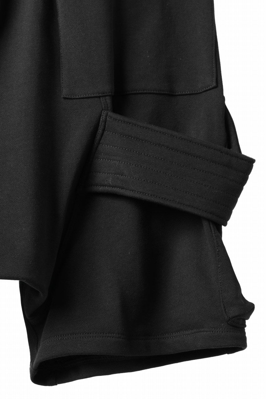 画像をギャラリービューアに読み込む, A.F ARTEFACT BELTED FLAP ZIP CARGO SARROUEL SHORTS / COTTON FLEECE (BLACK)