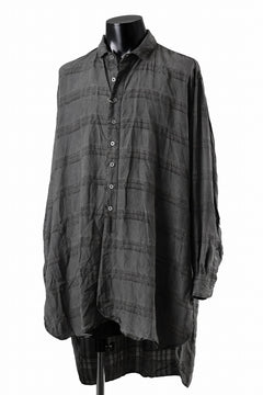 画像をギャラリービューアに読み込む, KLASICA SHORT COLLAR ROOMY SHIRTS / DRAPE & SMOOTH TEXTILE (GRAYSH DYE CHECK)