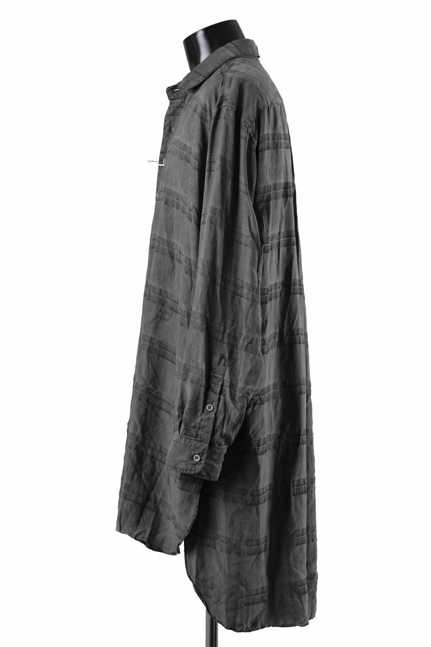 画像をギャラリービューアに読み込む, KLASICA SHORT COLLAR ROOMY SHIRTS / DRAPE & SMOOTH TEXTILE (GRAYSH DYE CHECK)
