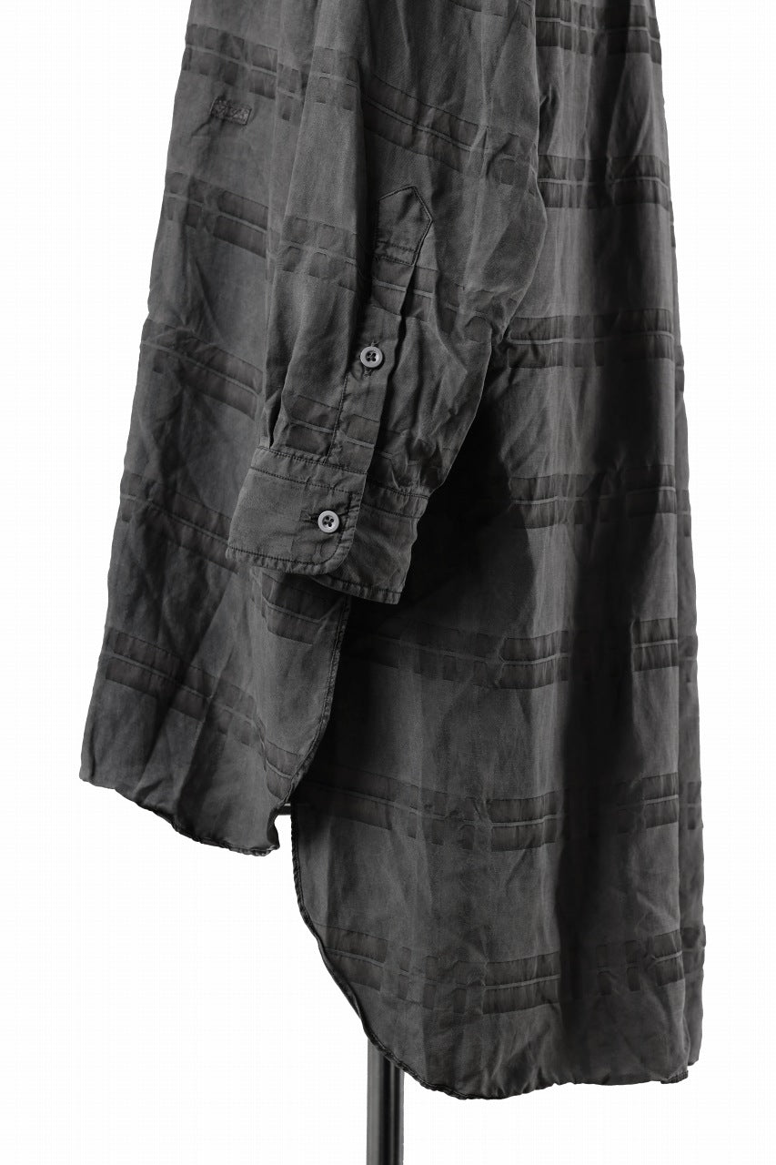 画像をギャラリービューアに読み込む, KLASICA SHORT COLLAR ROOMY SHIRTS / DRAPE & SMOOTH TEXTILE (GRAYSH DYE CHECK)