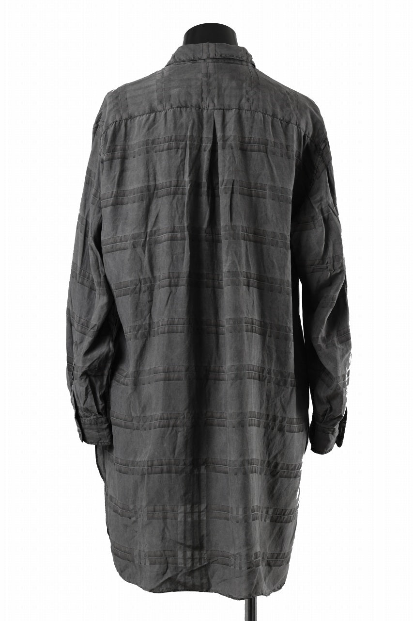 画像をギャラリービューアに読み込む, KLASICA SHORT COLLAR ROOMY SHIRTS / DRAPE & SMOOTH TEXTILE (GRAYSH DYE CHECK)