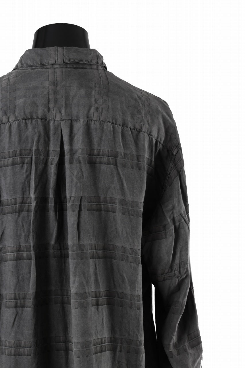 画像をギャラリービューアに読み込む, KLASICA SHORT COLLAR ROOMY SHIRTS / DRAPE & SMOOTH TEXTILE (GRAYSH DYE CHECK)