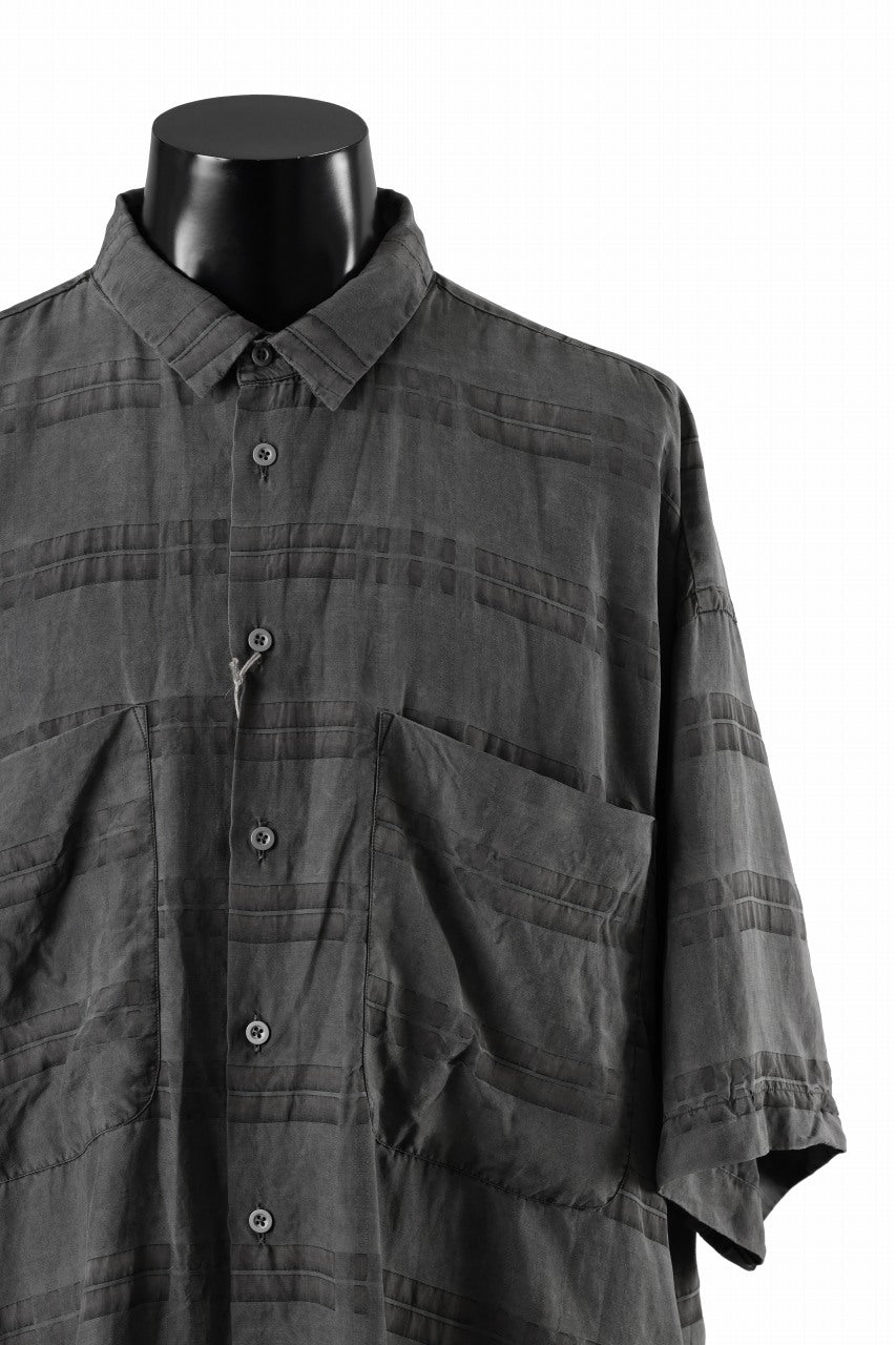 画像をギャラリービューアに読み込む, KLASICA RELAXED FIT H/S SHIRTS / DRAPE & SMOOTH TEXTILE (GRAYSH DYE CHECK)