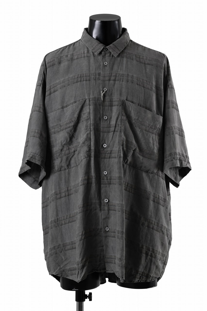 画像をギャラリービューアに読み込む, KLASICA RELAXED FIT H/S SHIRTS / DRAPE & SMOOTH TEXTILE (GRAYSH DYE CHECK)