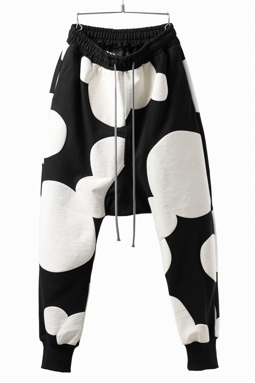 画像をギャラリービューアに読み込む, A.F ARTEFACT POLKA PATTERN SWEAT SAROUEL PANTS (BLACK)