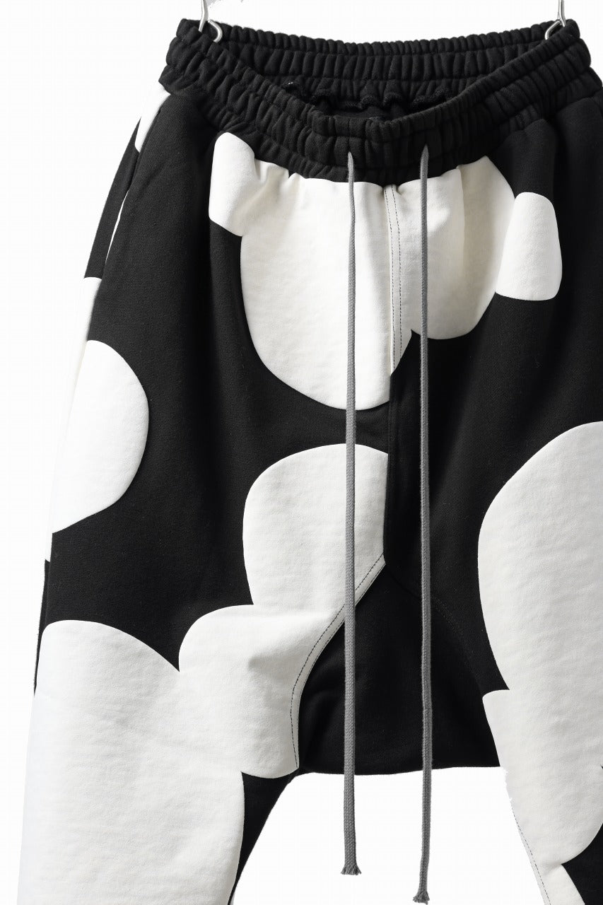 画像をギャラリービューアに読み込む, A.F ARTEFACT POLKA PATTERN SWEAT SAROUEL PANTS (BLACK)