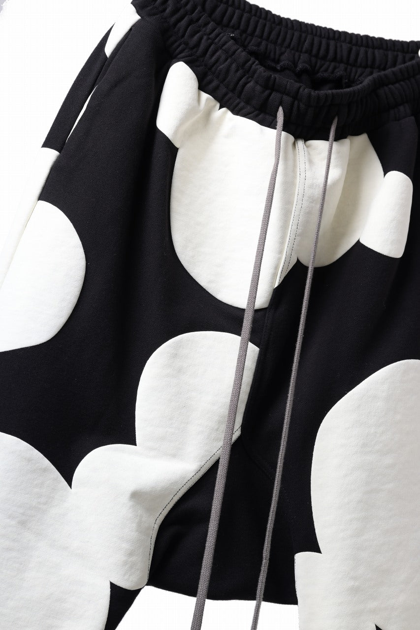 画像をギャラリービューアに読み込む, A.F ARTEFACT POLKA PATTERN SWEAT SAROUEL PANTS (BLACK)