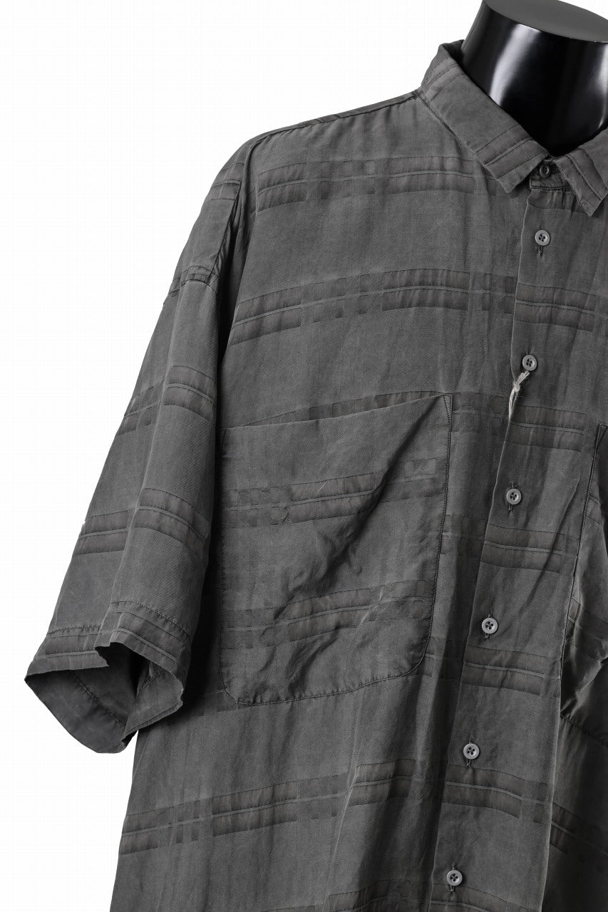 画像をギャラリービューアに読み込む, KLASICA RELAXED FIT H/S SHIRTS / DRAPE &amp; SMOOTH TEXTILE (GRAYSH DYE CHECK)