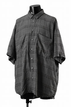 画像をギャラリービューアに読み込む, KLASICA RELAXED FIT H/S SHIRTS / DRAPE & SMOOTH TEXTILE (GRAYSH DYE CHECK)