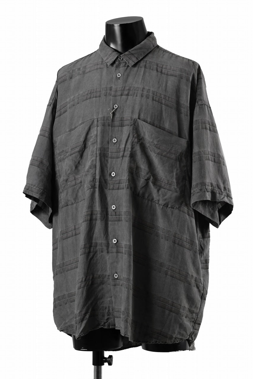 画像をギャラリービューアに読み込む, KLASICA RELAXED FIT H/S SHIRTS / DRAPE & SMOOTH TEXTILE (GRAYSH DYE CHECK)