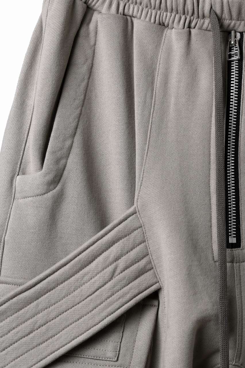 画像をギャラリービューアに読み込む, A.F ARTEFACT BELTED FLAP ZIP CARGO SARROUEL SHORTS / COTTON FLEECE (GREY)