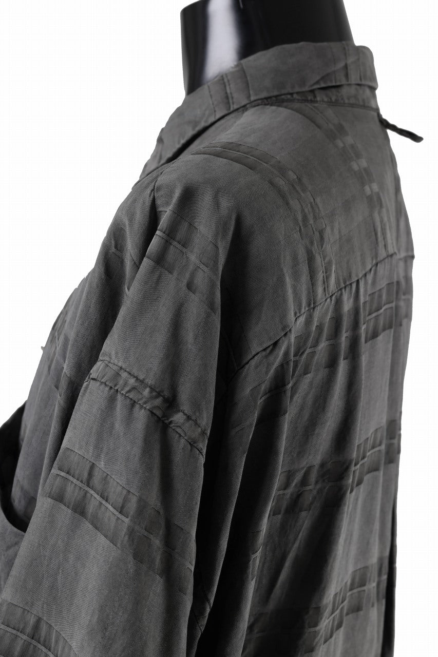 画像をギャラリービューアに読み込む, KLASICA RELAXED FIT H/S SHIRTS / DRAPE & SMOOTH TEXTILE (GRAYSH DYE CHECK)