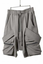 画像をギャラリービューアに読み込む, A.F ARTEFACT BELTED FLAP ZIP CARGO SARROUEL SHORTS / COTTON FLEECE (GREY)