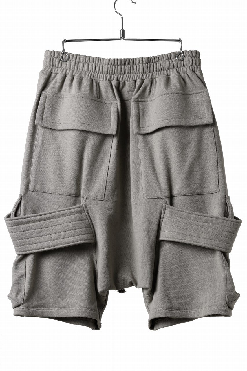 画像をギャラリービューアに読み込む, A.F ARTEFACT BELTED FLAP ZIP CARGO SARROUEL SHORTS / COTTON FLEECE (GREY)
