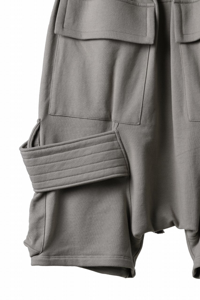 画像をギャラリービューアに読み込む, A.F ARTEFACT BELTED FLAP ZIP CARGO SARROUEL SHORTS / COTTON FLEECE (GREY)