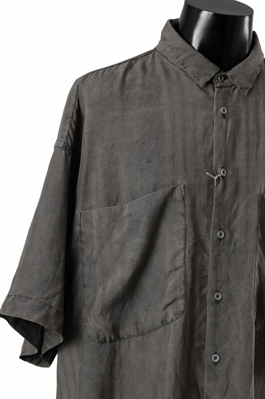 画像をギャラリービューアに読み込む, KLASICA RELAXED FIT H/S SHIRTS / DRAPE & SMOOTH TEXTILE (BROWNY DYE STRIPE)
