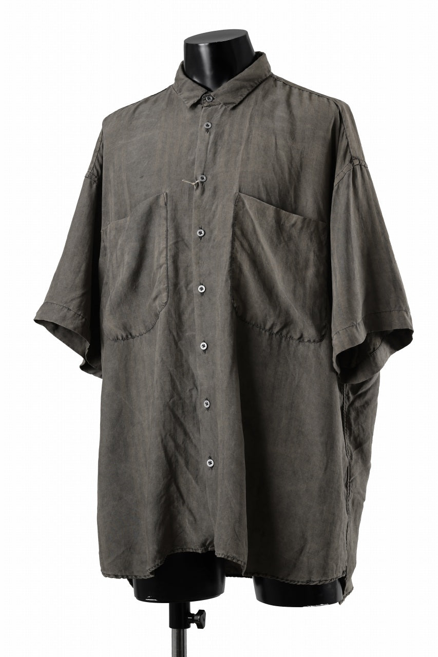 KLASICA RELAXED FIT H/S SHIRTS / DRAPE & SMOOTH TEXTILE (BROWNY DYE STRIPE)