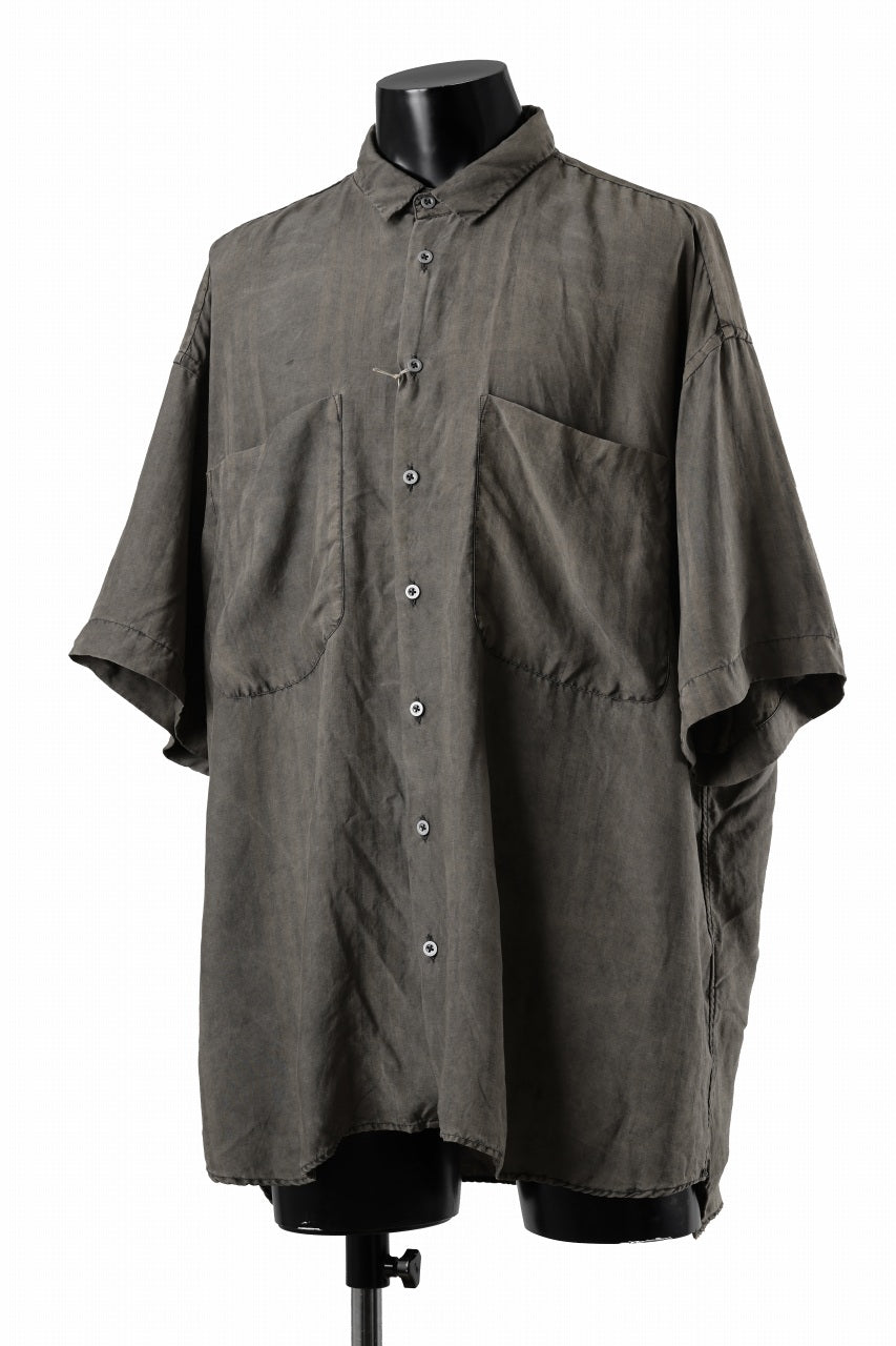 画像をギャラリービューアに読み込む, KLASICA RELAXED FIT H/S SHIRTS / DRAPE & SMOOTH TEXTILE (BROWNY DYE STRIPE)