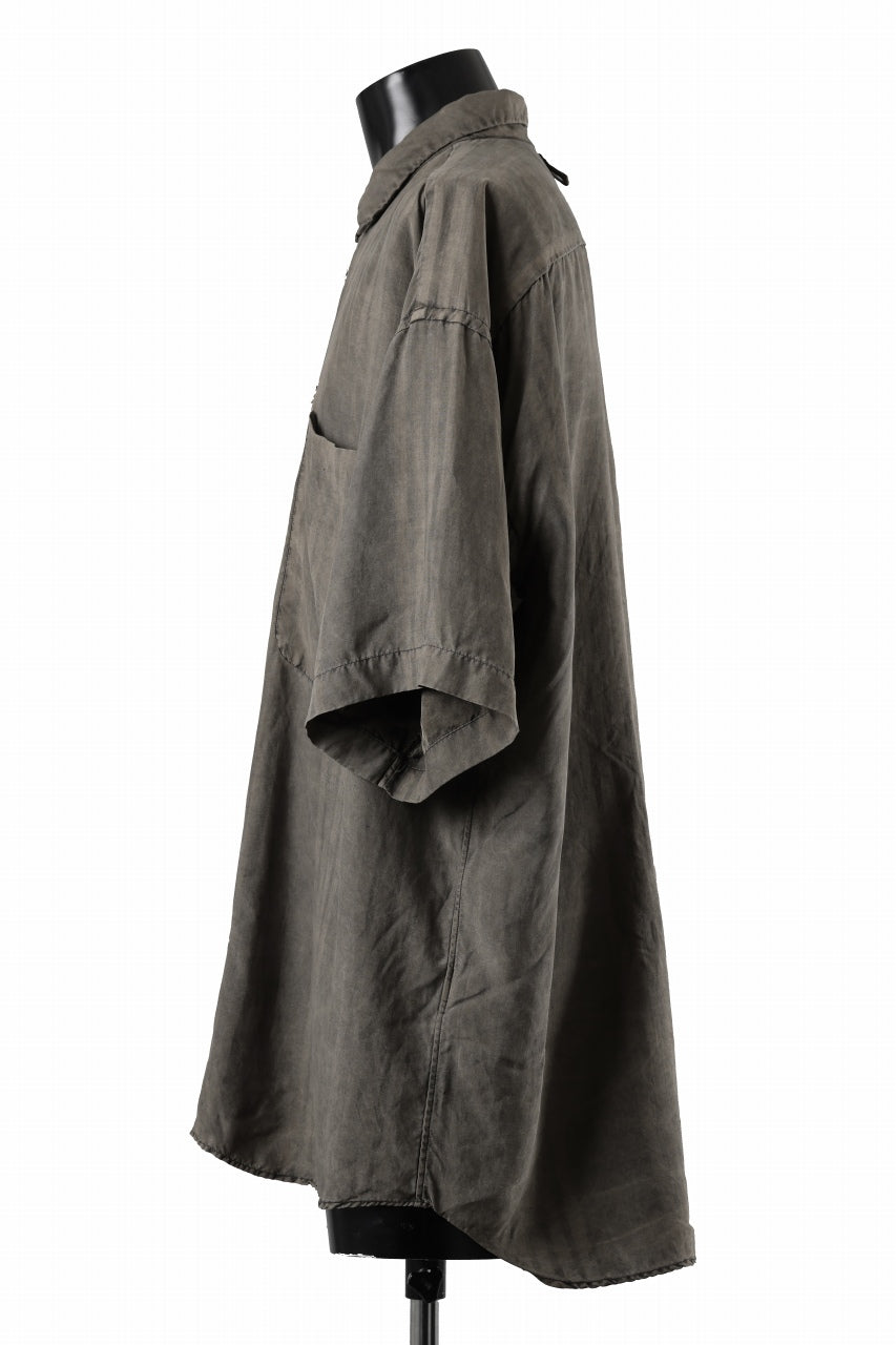 画像をギャラリービューアに読み込む, KLASICA RELAXED FIT H/S SHIRTS / DRAPE & SMOOTH TEXTILE (BROWNY DYE STRIPE)