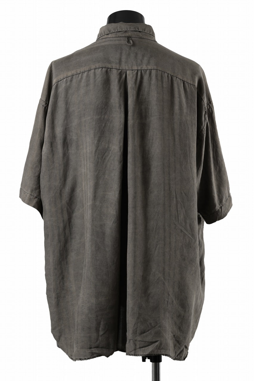 画像をギャラリービューアに読み込む, KLASICA RELAXED FIT H/S SHIRTS / DRAPE & SMOOTH TEXTILE (BROWNY DYE STRIPE)
