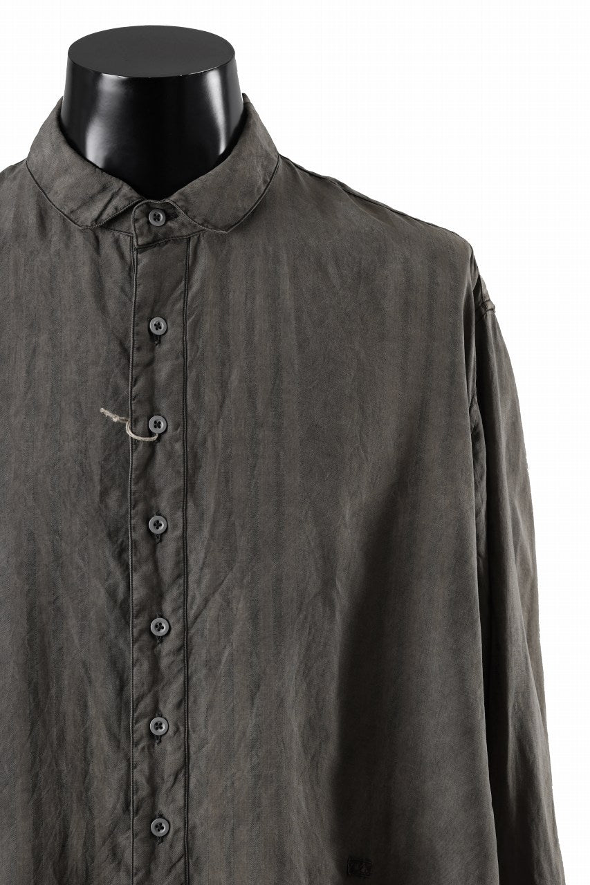 画像をギャラリービューアに読み込む, KLASICA SHORT COLLAR ROOMY SHIRTS / DRAPE & SMOOTH TEXTILE (BROWNY DYE STRIPE)