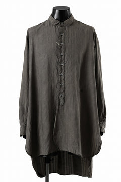 画像をギャラリービューアに読み込む, KLASICA SHORT COLLAR ROOMY SHIRTS / DRAPE & SMOOTH TEXTILE (BROWNY DYE STRIPE)