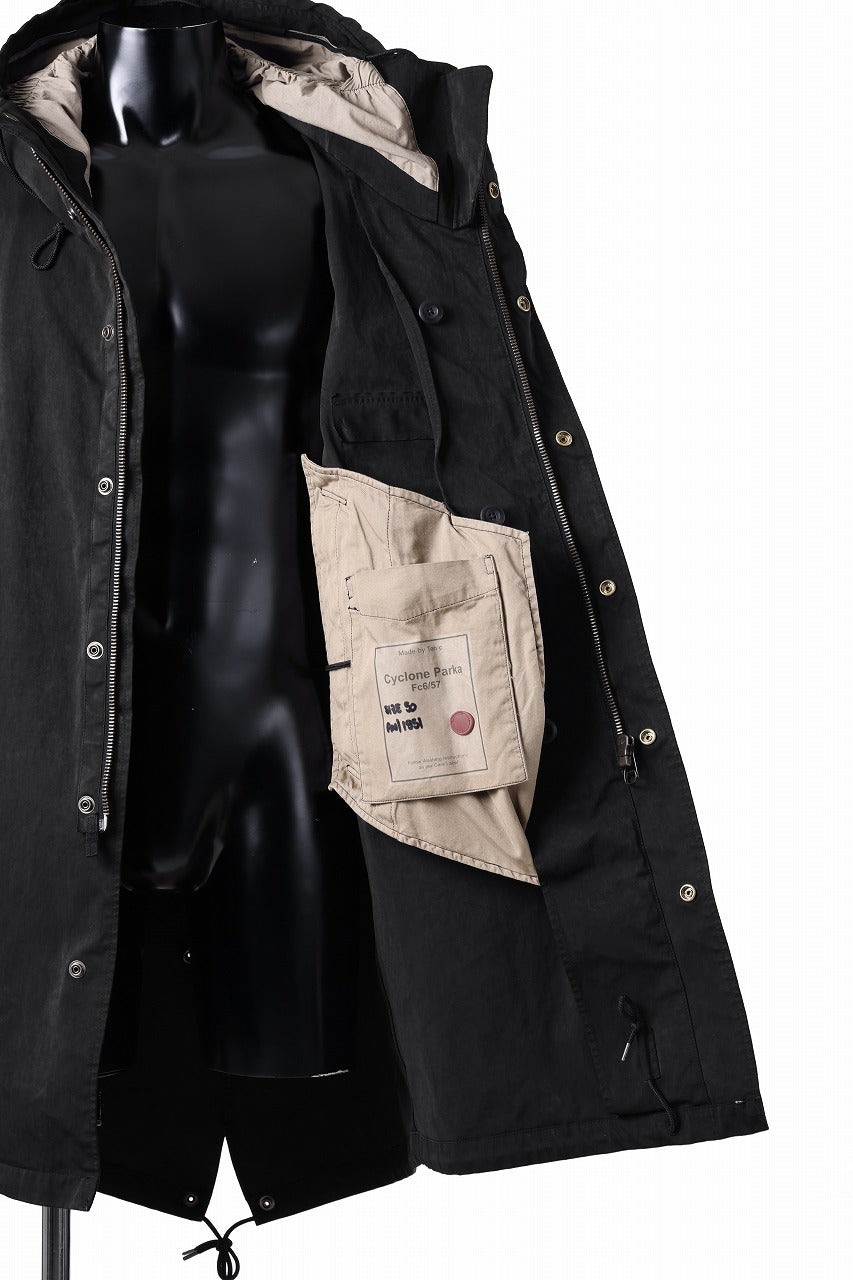 画像をギャラリービューアに読み込む, Ten c CYCLONE PARKA / GARMENT DYED OJJ (NERO)