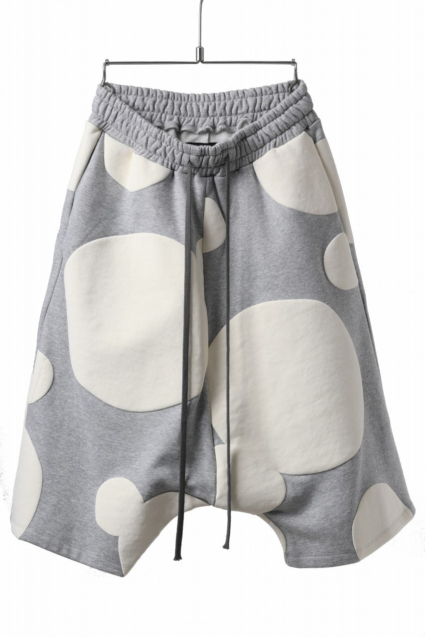 画像をギャラリービューアに読み込む, A.F ARTEFACT POLKA PATTERN SWEAT SAROUEL SHORTS (HEATHER GREY)