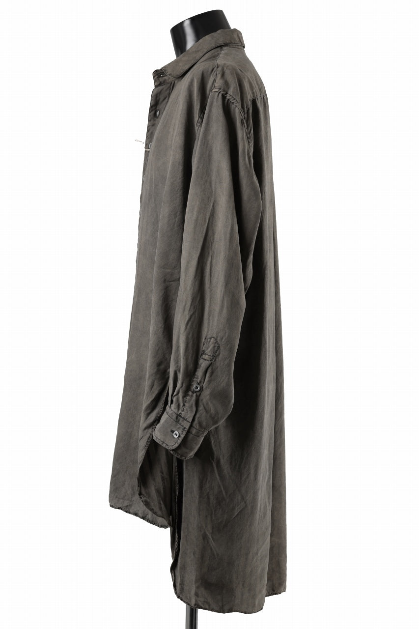 画像をギャラリービューアに読み込む, KLASICA SHORT COLLAR ROOMY SHIRTS / DRAPE & SMOOTH TEXTILE (BROWNY DYE STRIPE)