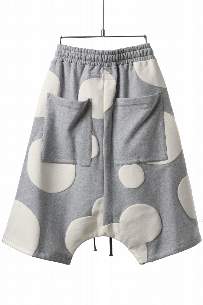 画像をギャラリービューアに読み込む, A.F ARTEFACT POLKA PATTERN SWEAT SAROUEL SHORTS (HEATHER GREY)