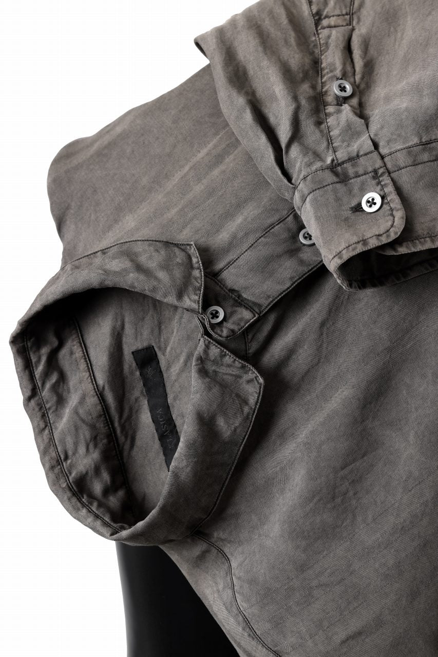 画像をギャラリービューアに読み込む, KLASICA SHORT COLLAR ROOMY SHIRTS / DRAPE & SMOOTH TEXTILE (BROWNY DYE STRIPE)