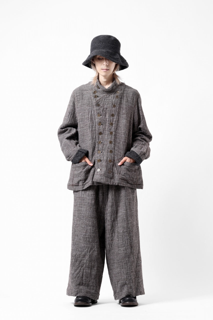 画像をギャラリービューアに読み込む, YUTA MATSUOKA baggy pants / double weave cotton wool linen (brown)