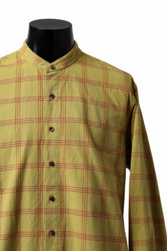 画像をギャラリービューアに読み込む, COLINA CHECK GRANPA SHIRT / AMUNZEN CHAMBRAY (MUSTARD)