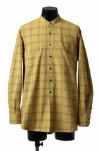 画像をギャラリービューアに読み込む, COLINA CHECK GRANPA SHIRT / AMUNZEN CHAMBRAY (MUSTARD)