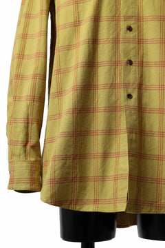 画像をギャラリービューアに読み込む, COLINA CHECK GRANPA SHIRT / AMUNZEN CHAMBRAY (MUSTARD)