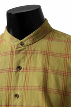 画像をギャラリービューアに読み込む, COLINA CHECK GRANPA SHIRT / AMUNZEN CHAMBRAY (MUSTARD)