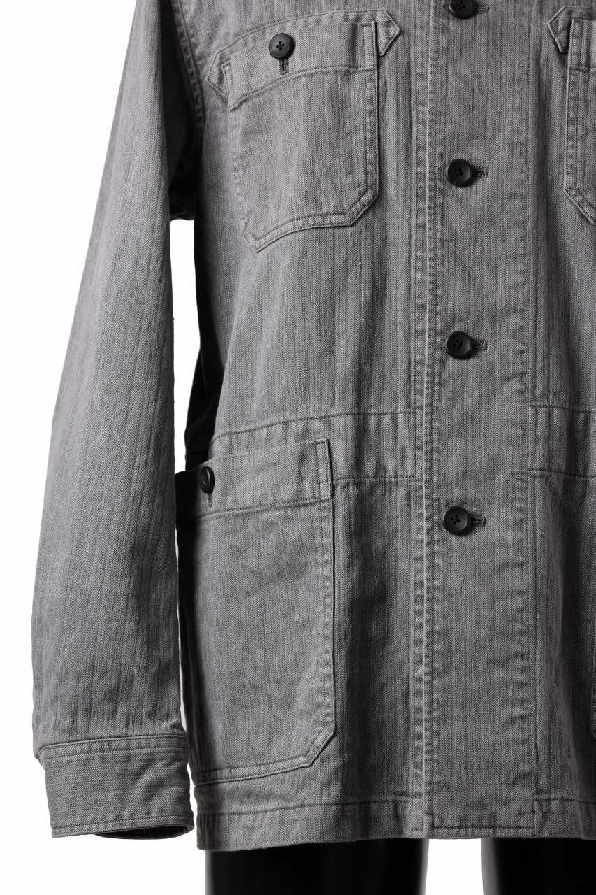 画像をギャラリービューアに読み込む, sus-sous germany work jacket / cotton linen herringbone (sumi)