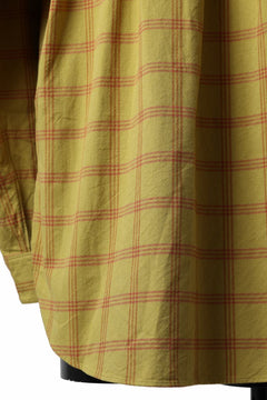 画像をギャラリービューアに読み込む, COLINA CHECK GRANPA SHIRT / AMUNZEN CHAMBRAY (MUSTARD)