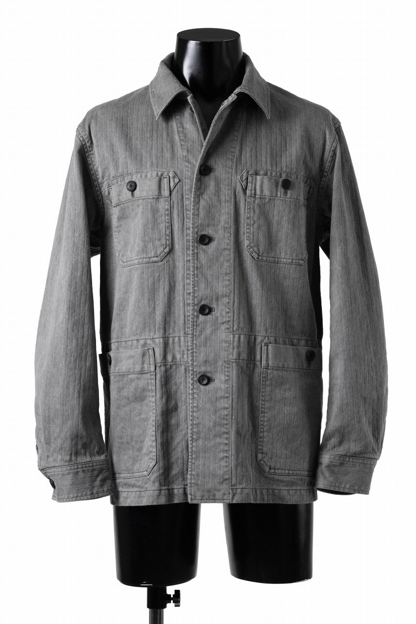 画像をギャラリービューアに読み込む, sus-sous germany work jacket / cotton linen herringbone (sumi)