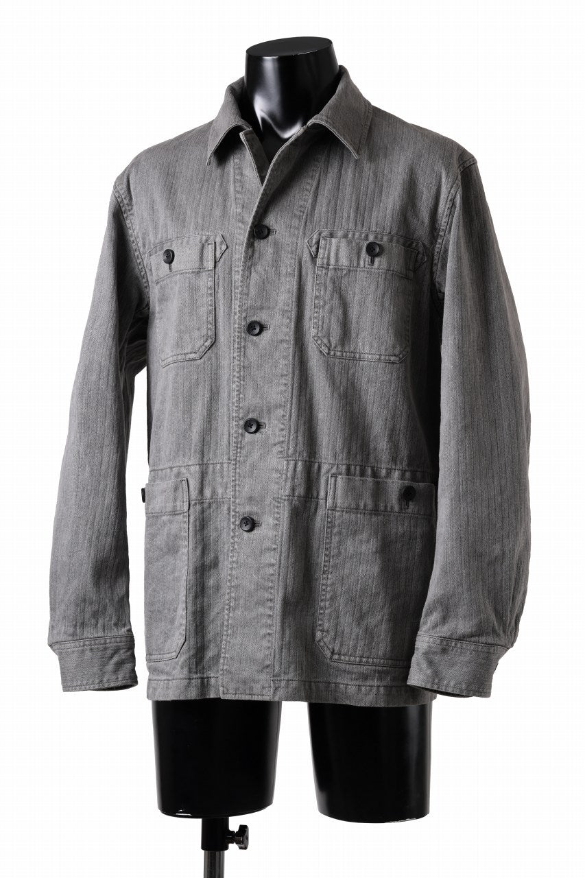 画像をギャラリービューアに読み込む, sus-sous germany work jacket / cotton linen herringbone (sumi)