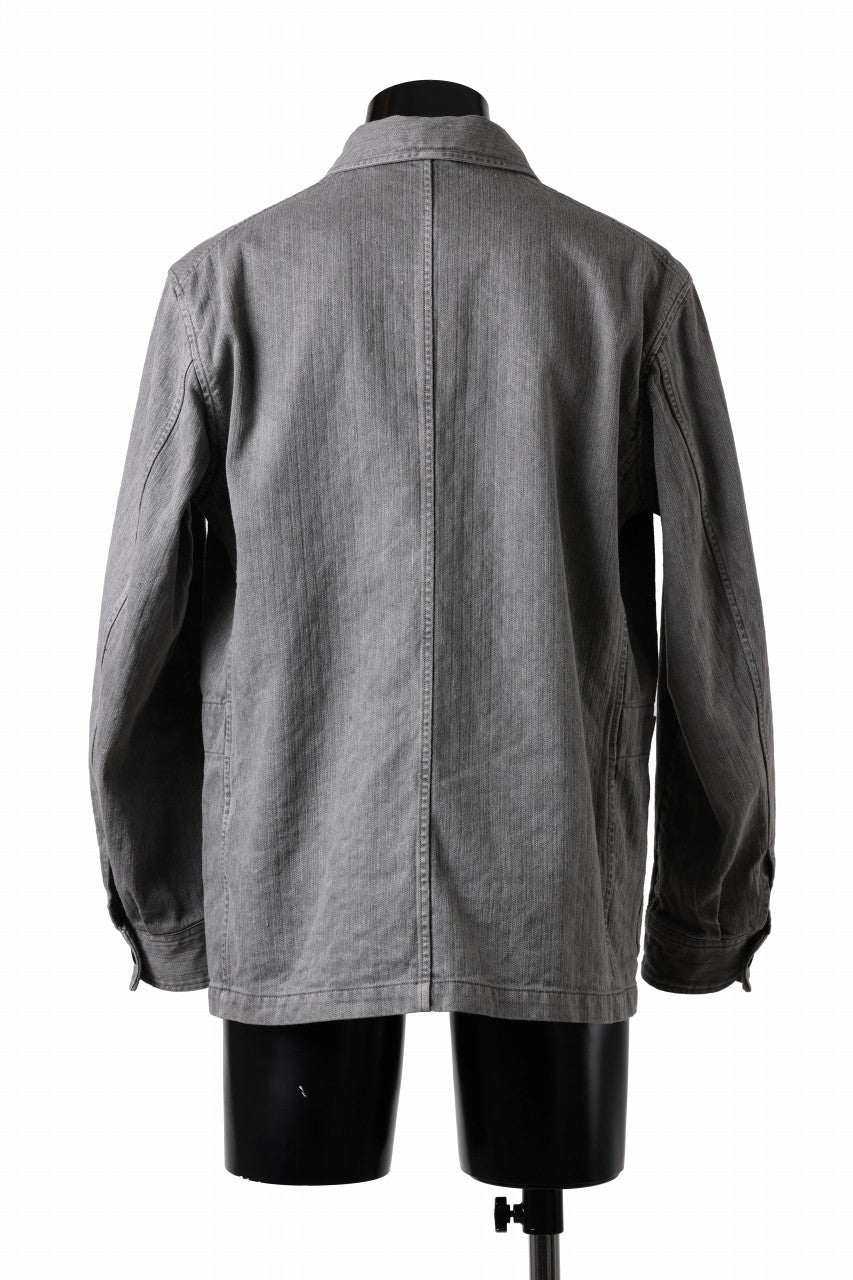 画像をギャラリービューアに読み込む, sus-sous germany work jacket / cotton linen herringbone (sumi)