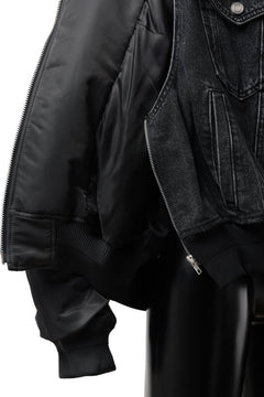 画像をギャラリービューアに読み込む, Juun.J Denim Vest Detachable Nylon MA-1 Jumper (GREY)