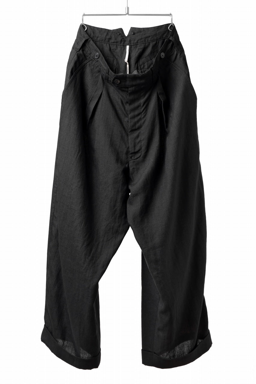 Load image into Gallery viewer, sus-sous cinematic trousers / 1/4 linen seating (BLACK)