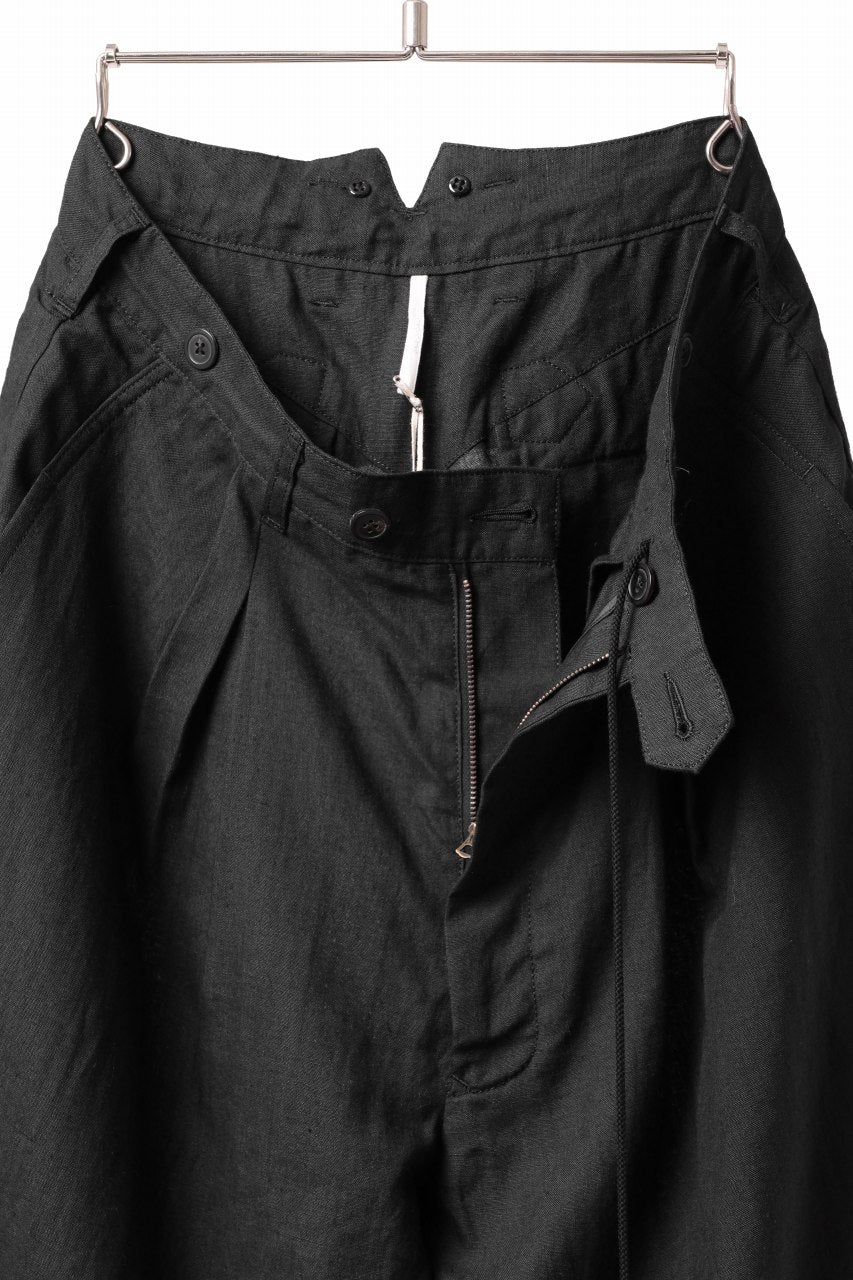 Load image into Gallery viewer, sus-sous cinematic trousers / 1/4 linen seating (BLACK)