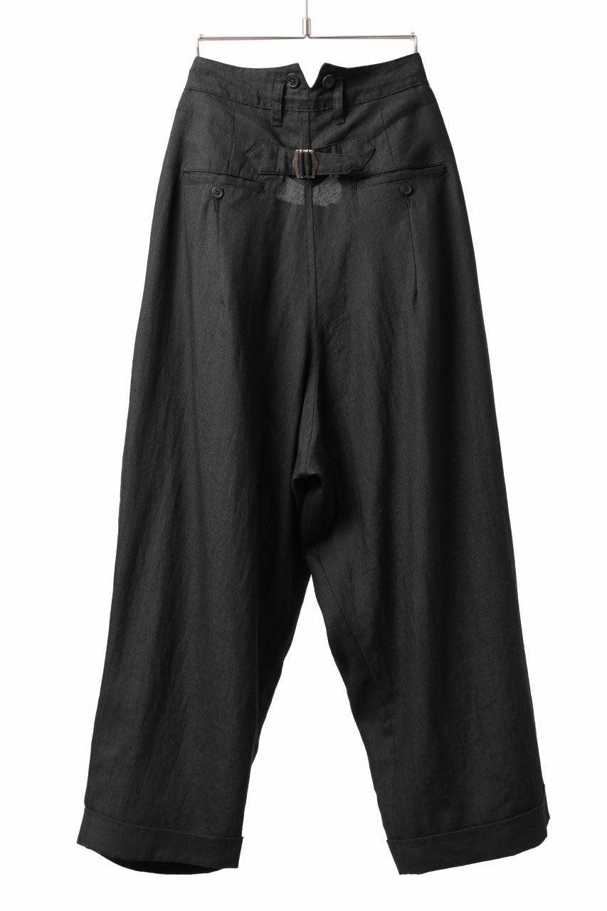 Load image into Gallery viewer, sus-sous cinematic trousers / 1/4 linen seating (BLACK)