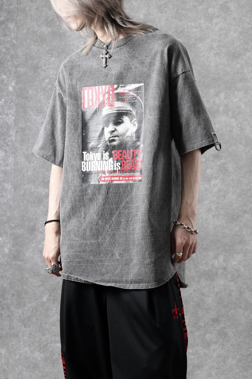 画像をギャラリービューアに読み込む, beauty : beast x CVTVLIST S/S TEE "TOKYO BURNING" (G.BLACK)