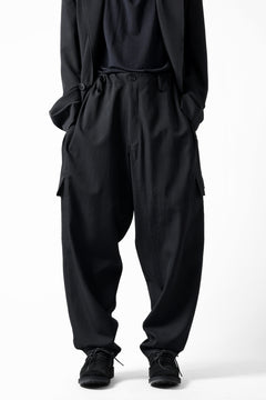 画像をギャラリービューアに読み込む, Y's for men SIDE TUCK CARGO POCKET PANTS / WRINKLED GABARDINE (BLACK)
