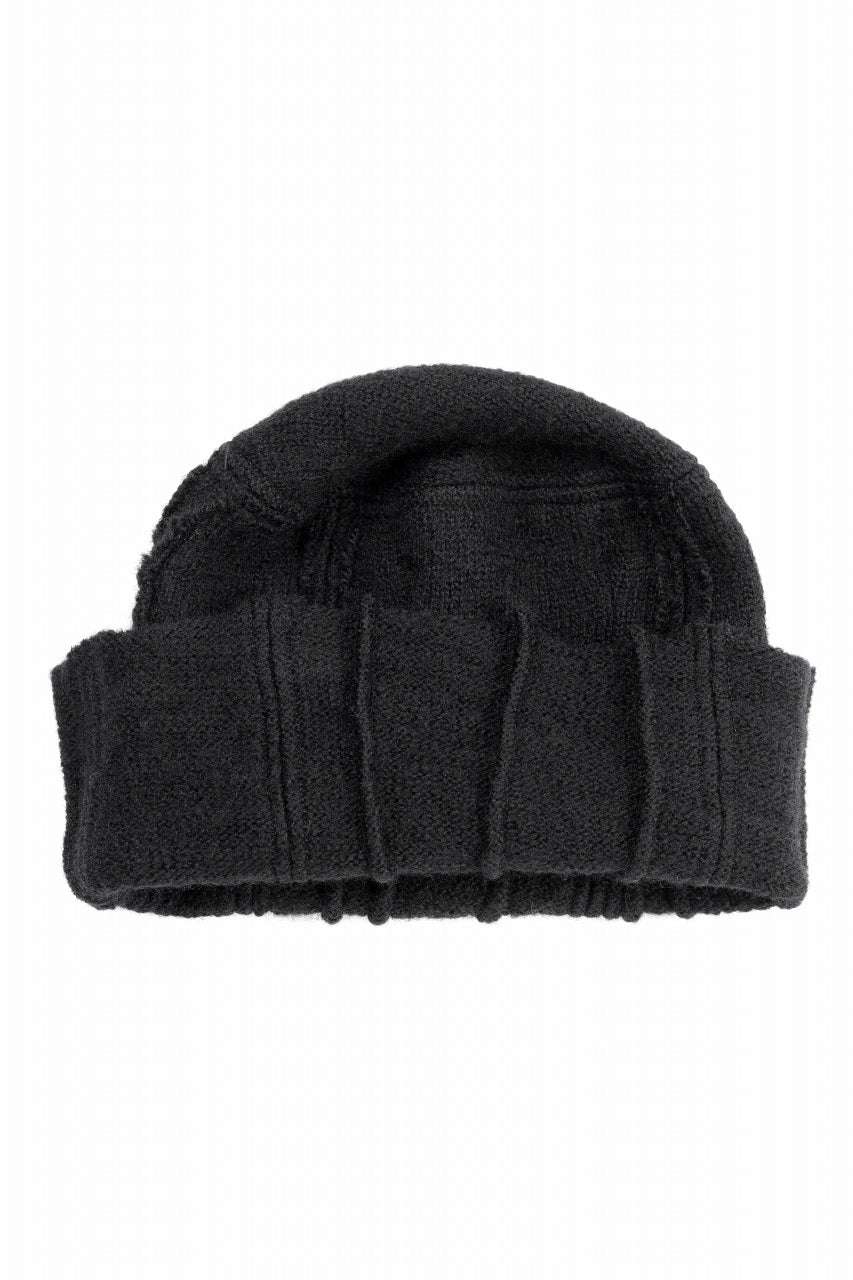 画像をギャラリービューアに読み込む, KLASICA CONEY DESERT WATCH CAP / URUGAY SLAB YARN NON MULESING WOOL (BLACK)