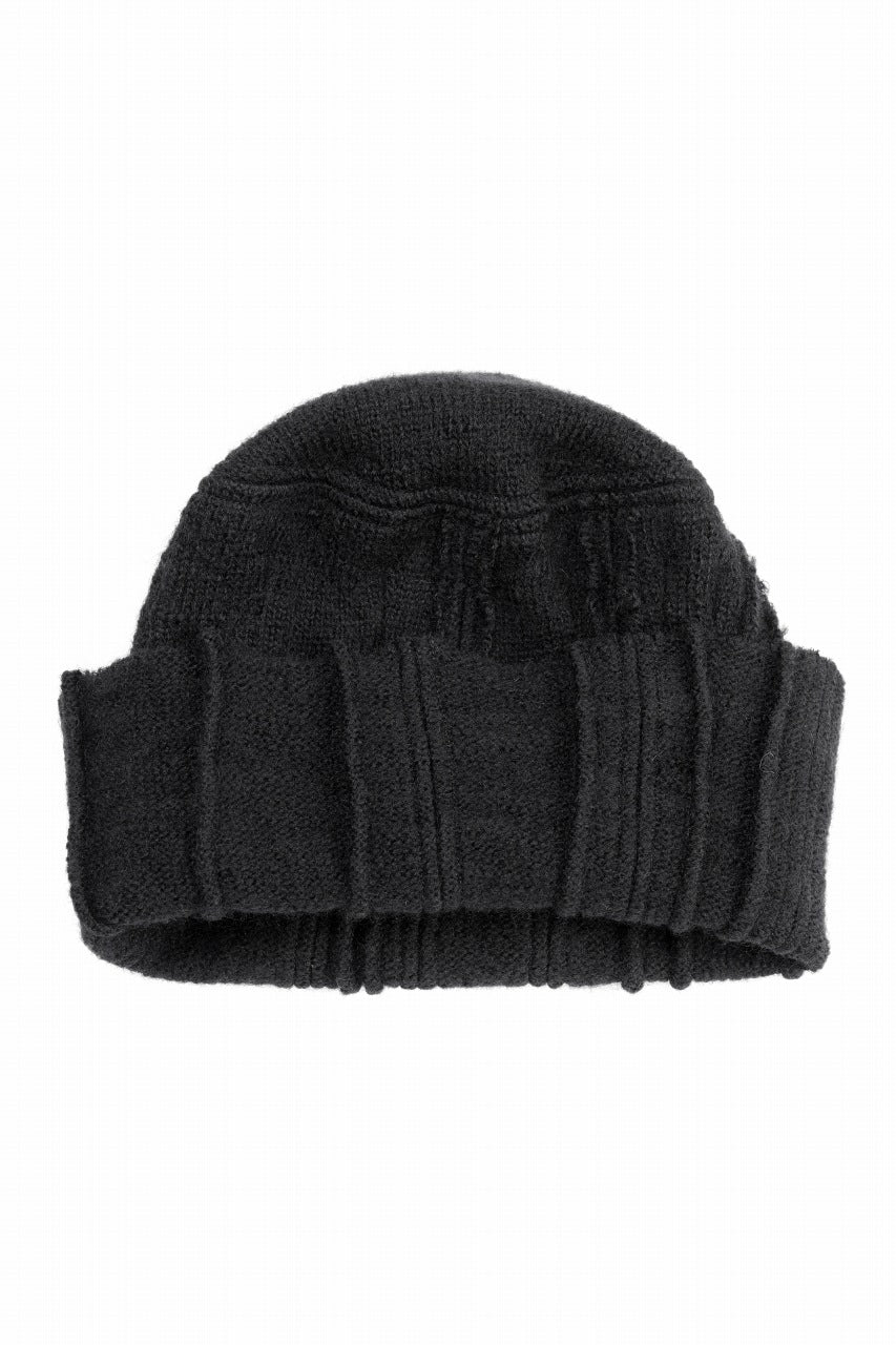 画像をギャラリービューアに読み込む, KLASICA CONEY DESERT WATCH CAP / URUGAY SLAB YARN NON MULESING WOOL (BLACK)