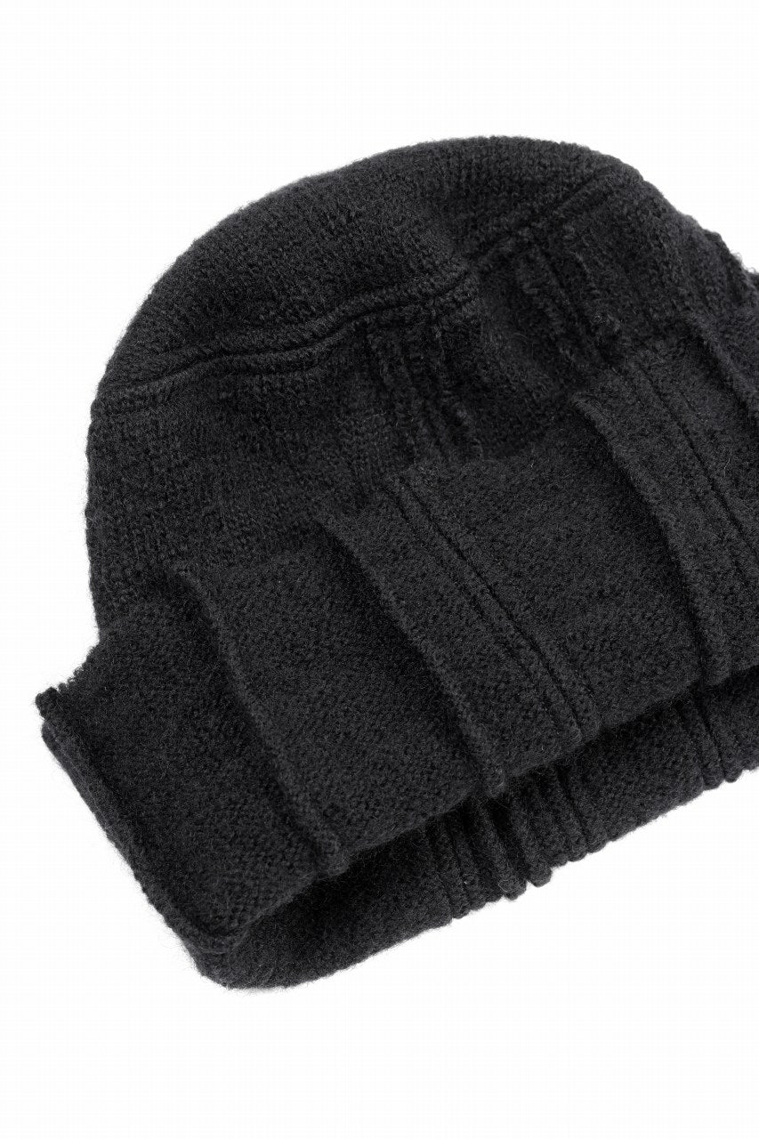 画像をギャラリービューアに読み込む, KLASICA CONEY DESERT WATCH CAP / URUGAY SLAB YARN NON MULESING WOOL (BLACK)
